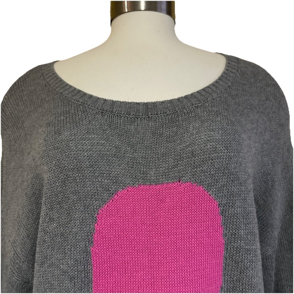 Pink Pineapple Cotton Skull Gray Sweater Size Medium Goth Cottage Fairy $118 - Picture 6 of 12